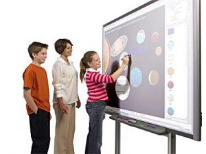 children using the smart board